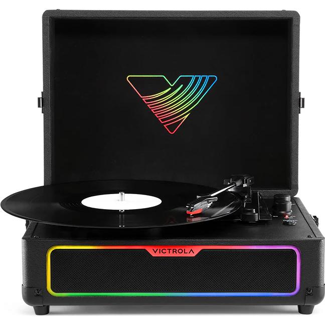  Victrola Journey Glow Suitcase Turntable VSC-700SB-BLK IMAGE 1