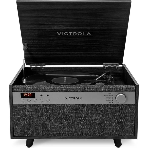  Victrola Century 6-in-1 Wood Turntable VTA-820SB-BLK IMAGE 1